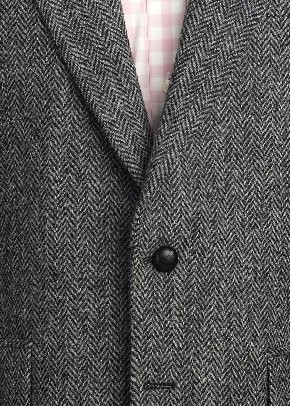 Harris Tweed Handwoven Wool Cloth 'laxdale' Grey Herringbone 