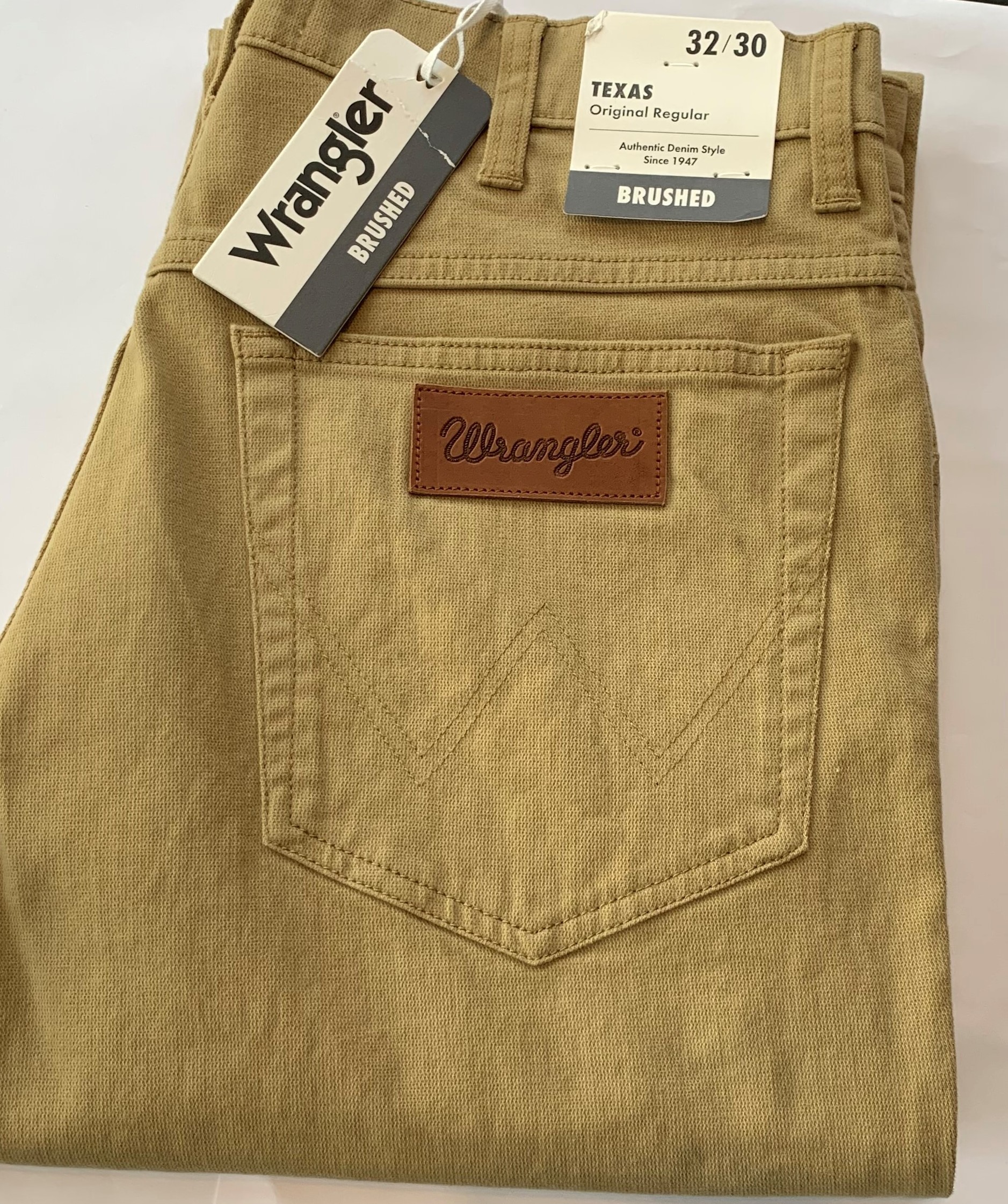 Wrangler Texas Brushed Cotton Golden Sand (Stretch) – Parkins School &  Menswear