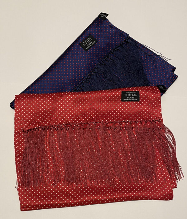 Blue and Red Polka Dot Scarves